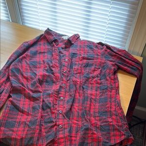 JCrew Red and gray Plaid Shirt